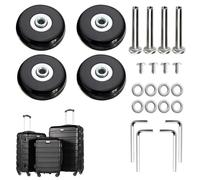 Ruote Trolley Ricambio, Ruote Per Trolley Kit di riparazione e sostituzione assi for ruote silenziose valigie, 4 pezzi, diametro 40 mm/50 mm/60 mm(60mm-18mm-4Wheels)