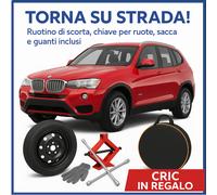 Ruotino Bmw X3 17" Ruota di Scorta kit Cric Chiave Sacca Crick Guanti REGALO