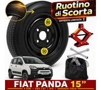 Ruotino di scorta 15" Fiat Panda 4 Fori con Cric + Chiave e Astuccio DOT 2025