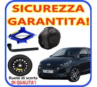Ruotino di scorta 15" Hyundai i10 4 Fori con Cric Chiave e Sacca R15 DOT 25 OK