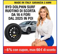 Ruotino di scorta 16" BYD Dolphin Surf 4 Fori R16 DOT 2025 Subito Disponibile