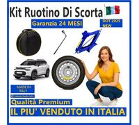 Ruotino di scorta 16" Citroën C3 4 Fori con Cric Chiave e Sacca R16 DOT 2025