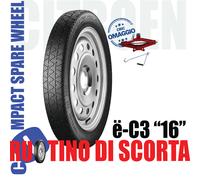Ruotino Di Scorta 16" Citroen e-C3 4 Fori Con Cric 125/90R16