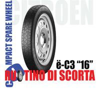 Ruotino Di Scorta 16" Citroen e-C3 4 Fori Ruota Emergenza 125/90R16
