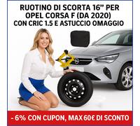 Ruotino di scorta 16" + Cric + Astuccio Opel Corsa F dal 2020 Coupon fino-6%