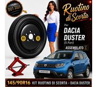 Ruotino di scorta 16" Dacia Duster 145/90R16 5 Fori con Cric DOT 2025 NEW Top
