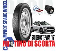 Ruotino Di Scorta 16" Dacia Sandero Stepway Streetway Cric Astuccio 125/80R16