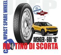 Ruotino Di Scorta 16" Jeep Avenger Fiat 600 Kit Cric Omaggio 125/80R16 4 Fori