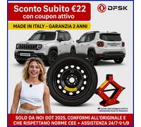 Ruotino di scorta 16" Kit Jeep Renegade 5 Fori Cric DOT 2025 Subito Disponibile