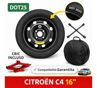 Ruotino di Scorta 16" per Citroen C4 con Cric 1t + Chiave + Sacca DOT25 Subito