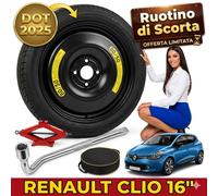 Ruotino di scorta 16" Renault Clio + cric chiave sacca kit completo dot 2025