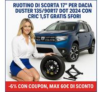 Ruotino di Scorta 17" Dacia Duster 135/90R17 + Cric GRATIS 5 Fori DOT 24