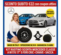 Ruotino di scorta 17" Mercedes W176 5 Fori con Cric Chiave e Sacca R17