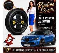 Ruotino Di Scorta 17 Per Alfa Romeo Junior E Peugeot 2008 Con Il Cric 125/80R17