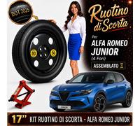 Ruotino Di Scorta 17 Per Alfa Romeo Junior E Peugeot 2008 Con Il Cric Dot 2025