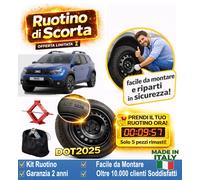 Ruotino di Scorta 17" per DACIA DUSTER 135/80R17 + Cric e Astuccio OMAGGIO DOT25