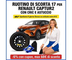 Ruotino di Scorta 17 per Renault Captur 5fori con Cric Astuccio 125/80R17 dot25