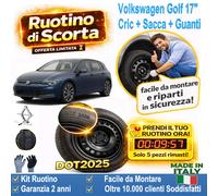 Ruotino di Scorta 17” per Volkswagen Golf 6 2010-2012 Cric 1T + Sacca e Guanti