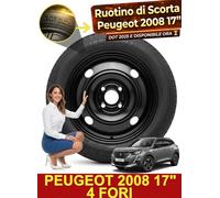 Ruotino di scorta 17" Peugeot 2008 4 Fori 125/80R17 DOT 2025 Subito Disponibile
