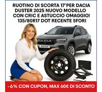 Ruotino di Scorta 17 Pollici per Dacia Duster 2025 Cric Astuccio 135/80 r17