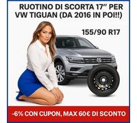Ruotino di Scorta 17" VW TIGUAN da 2016 ✅ Cric Omaggio ️ 155/90 R17 DOT2024