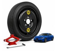 Ruotino di scorta 18" Alfa Romeo Giulia 5 Fori Cric DOT 2025 125/70R18 Kit Top