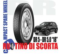Ruotino Di Scorta 18" Per DR 5 E DR 5.0 SUV Dal 2020 125/70 R18 5 Fori