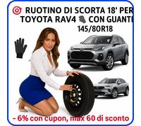 Ruotino di Scorta 18" per Toyota RAV4 ✅ 145/80R18 con Guanti Inclusi X te