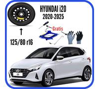 Ruotino Di Scorta 4Fori Da 16" Per Hyundai I20 Cric Guanti Cacciavite 125/80R16