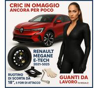 Ruotino Di Scorta 5Fori 18" Per Renault Megane E-Tech Cric + Chiave Guanti