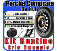 Ruotino Di Scorta 5Fori Da 17 Ford Puma Con Kit Cric Crick + Chiave Sacca Nuovo