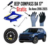 Ruotino Di Scorta 5Fori Da 17 Per Jeep Compass Con Kit Cric Guanti Cacciavite