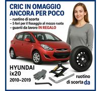 Ruotino Di Scorta 5Fori Misura Da 15 Per La Hyundai Ix20 Cric + Chiave Guanti
