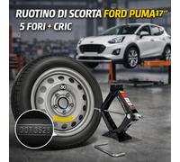 Ruotino di Scorta Che sta nel vano per Ford Puma 17” 5 Fori con Cric DOT2025
