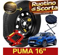Ruotino di Scorta da 16" per Ford Puma 5 Fori Cric e Chiave + Sacca Nuovo