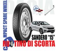 Ruotino Di Scorta Eco-Ss 4 Fori 15 Dacia Sandero 125/70 R15 Con Cric E Chiave