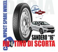 Ruotino Di Scorta Eco-Ss 4 Fori 16 Dacia Sandero 115/70 R16 Con Cric Crick