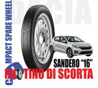 Ruotino Di Scorta Eco-Ss 4 Fori 16 Per Dacia Sandero 115/70 R16 Nuovo