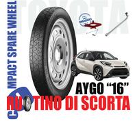 Ruotino Di Scorta Eco-Ss 4 Fori 16 Toyota Aygo 115/70 R16 Con Cric E Chiave