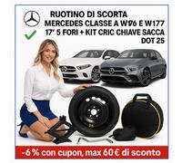 Ruotino di Scorta Mercedes Classe A W176 W177 17” + Kit Cric Chiave Sacca