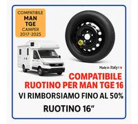 Ruotino Di Scorta Per Camper Man Tge Da 16" Compatibile Kit 5fori 155/90 Nuovo