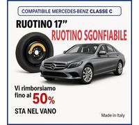 Ruotino di Scorta Sgonfiabile 17" Per Auto Mercedes Classe C Sta Nel Vano Nuovo