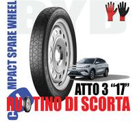 Ruotino Scorta BYD Atto 3 17 Pollici 5 Fori Con Guanti Kit Pneumatico 155/80R17