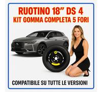 Ruotino Scorta DS 4 18" 5 Fori Kit Gomma Completa Compatibile e Sicuro
