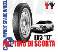 Ruotino Scorta Kia EV3 17 Pollici 5 Fori Con Guanti Kit Pneumatico 155/80R17