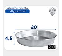 Ruoto Pastiera Napoletana Professionale Stampo Tortiera Alluminio Pareti Dritte