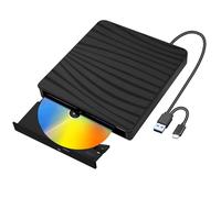 RUOVXWU Lettore CD DVD Esterno Portatile, Masterizzatore DVD Esterno, Lettore CD Esterno per Pc Desktop Tower, Disco Esterno Ultra Slim USB 3.0 Type-C, compatibile con Windows 11/10/8.1/7/XP, Linux