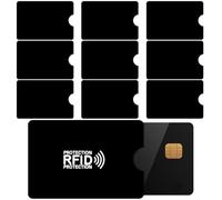 RUOXIXI 10 Pezzi Custodia Bancomat Schermato,Protezione RFID,Proteggi Carte di Credito Contactless per Donne Uomini, 9.2 x 6.2 cm,per Passaporto, Proteggi Carta Bancaria,Nero