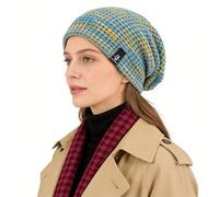 Ruphedy Donne Slouchy Beanie Knit Cappelli Lungo Oversize Skull cap per l'inverno B08w, Blu/Multi-A, Taglia Unica