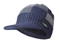 Ruphedy Uomo Berretto in Maglia Vello Foderato Invernale Cappelli con Visiera B319 (B338-Blu Navy)
